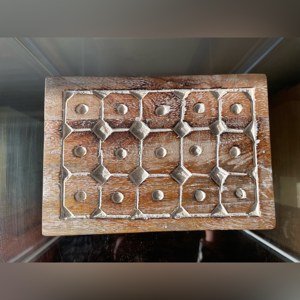 Rustic Engraved Wooden Box - Picture 3 of 13